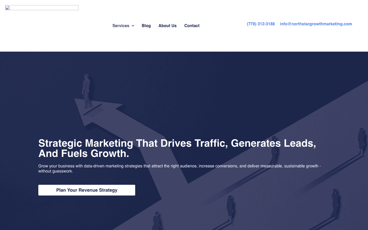 NorthStar Growth Marketing homepage hero screenshot, captured 2026-05-23